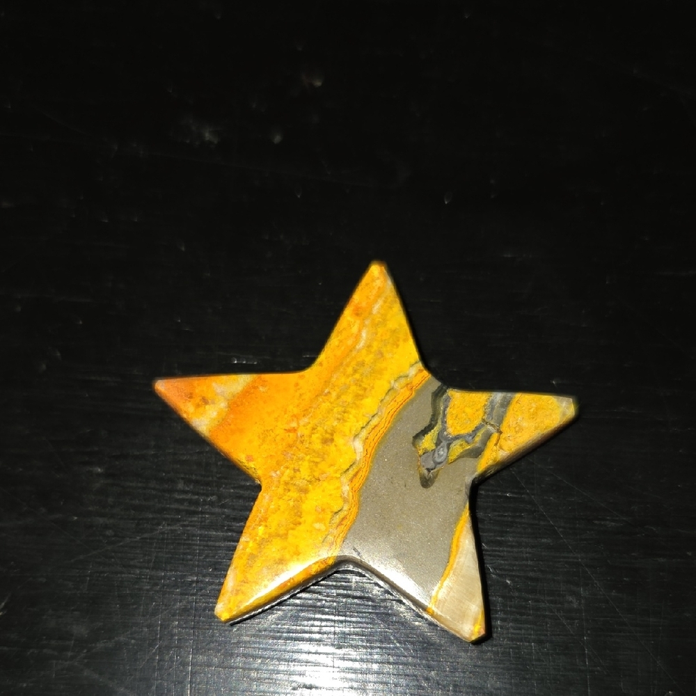 Bumblebee Jasper Star Shaped Crystal Natural Stone Carving NEW